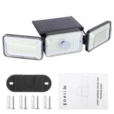 Solar PIR Motion Sensor Wall Light 168 LED Outdoor Security Lamp IP65